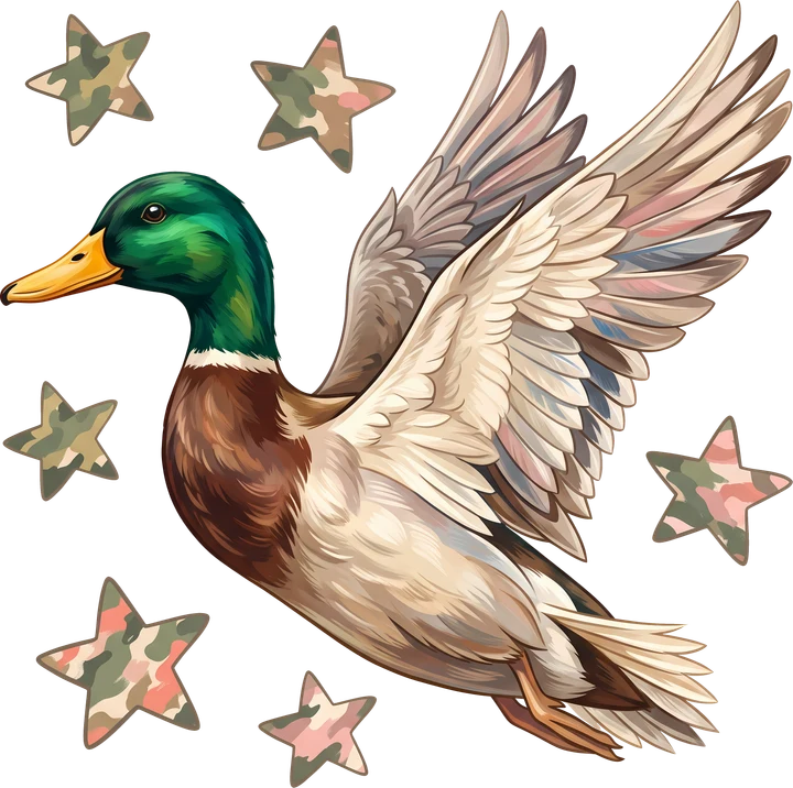Flying Mallard bird DTF Transfer