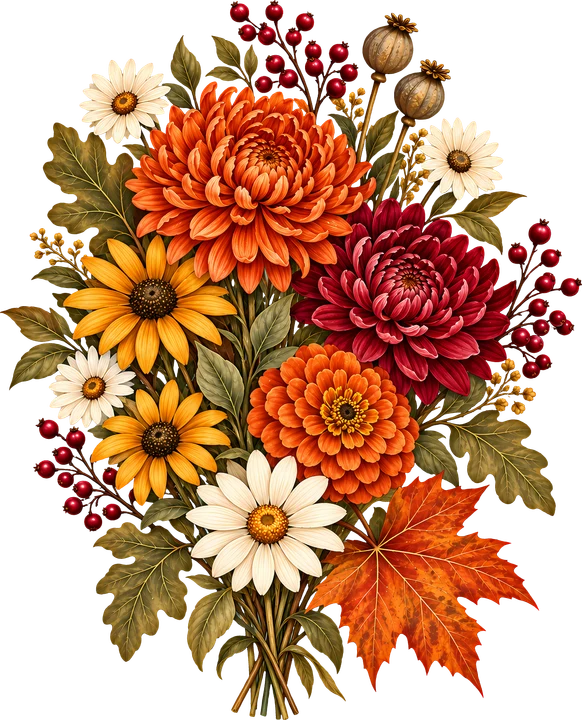 Autumn Floral Bouquet DTF Transfer