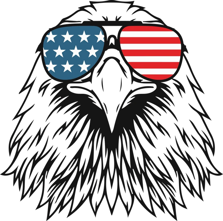 Eagle with American Flag Sunglasses DTF Transfer