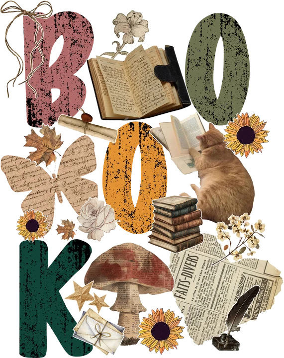 Book Lover's Vintage Collage DTF Transfer