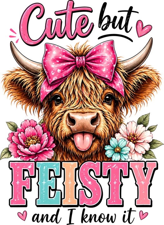 Cute But Feisty Cow DTF Transfer