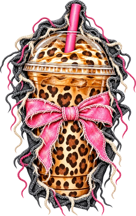Leopard Print Coffee Cup DTF Transfer