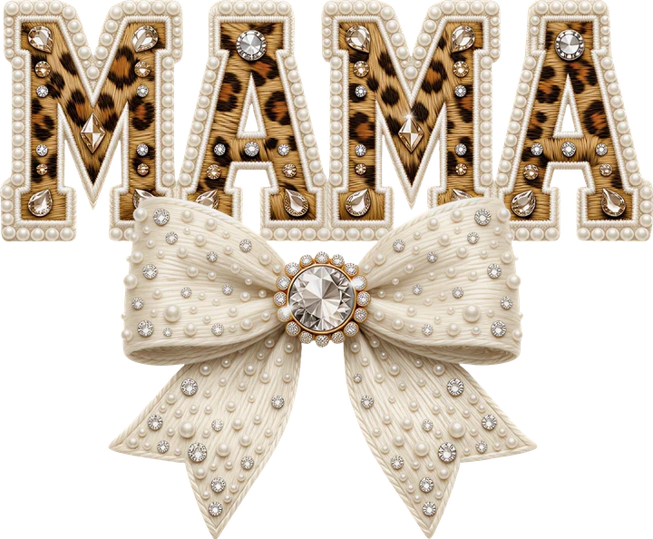 Mama Leopard Bow DTF Transfer