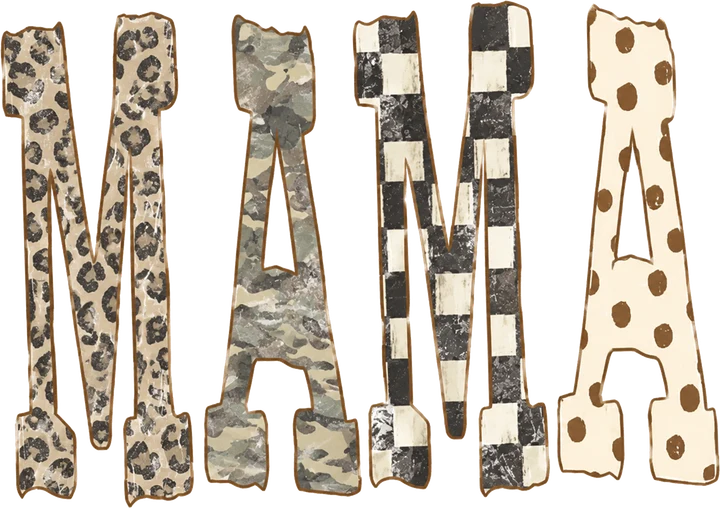 Mama Patterned Letters DTF Transfer
