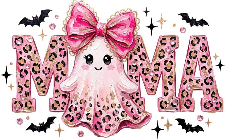 Mamá Fantasma de Leopardo Rosa — Transfer DTF