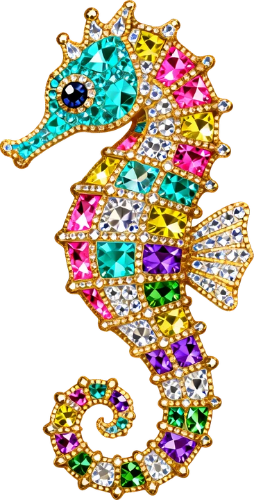 Gemstone Seahorse DTF Transfer