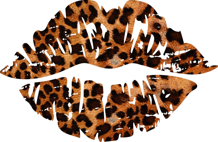 Leopard Print Lips DTF Transfer
