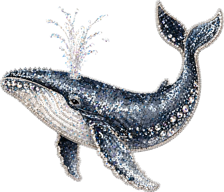 Sparkling Whale DTF Transfer