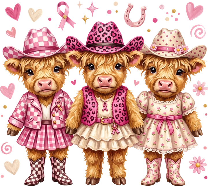 Cowgirls in Pink Awareness DTF Transfer
