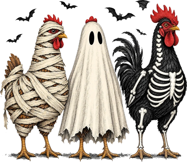Halloween Chicken Trio DTF Transfer