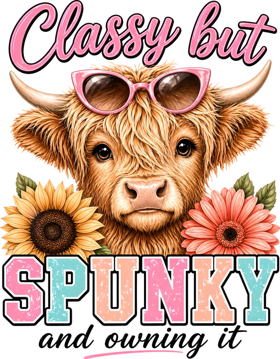Classy But Spunky Cow DTF Transfer