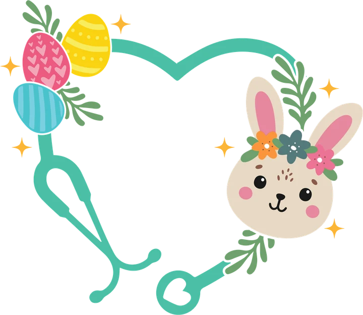 Easter Bunny Stethoscope DTF Transfer