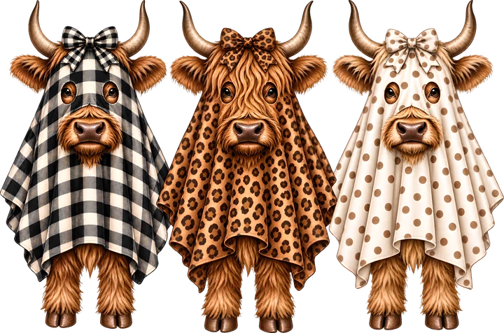 Three Cow Ghosts DTF Transfer