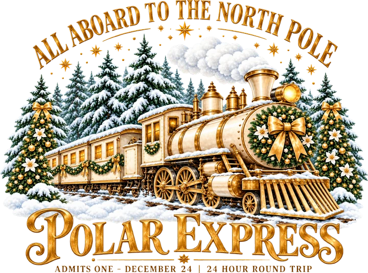 Polar Express Train DTF Transfer