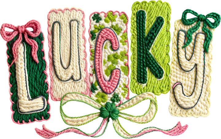 Lucky Crochet-Style DTF Transfer