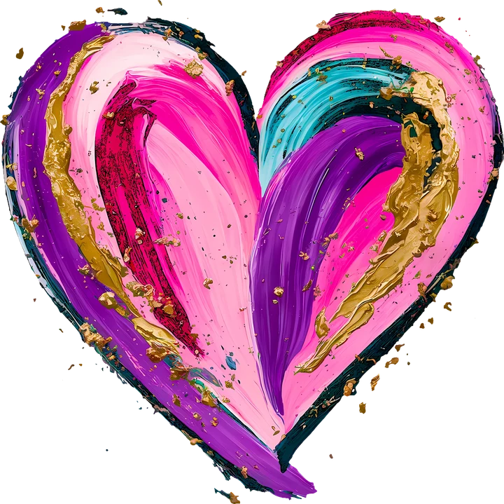 Painted Heart DTF Transfer