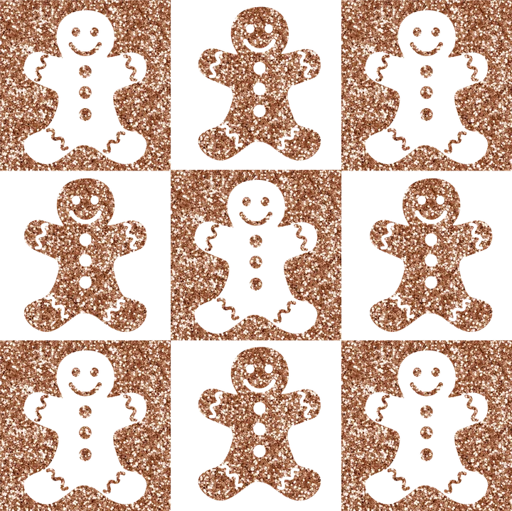 Gingerbread Men Glitter DTF Transfer
