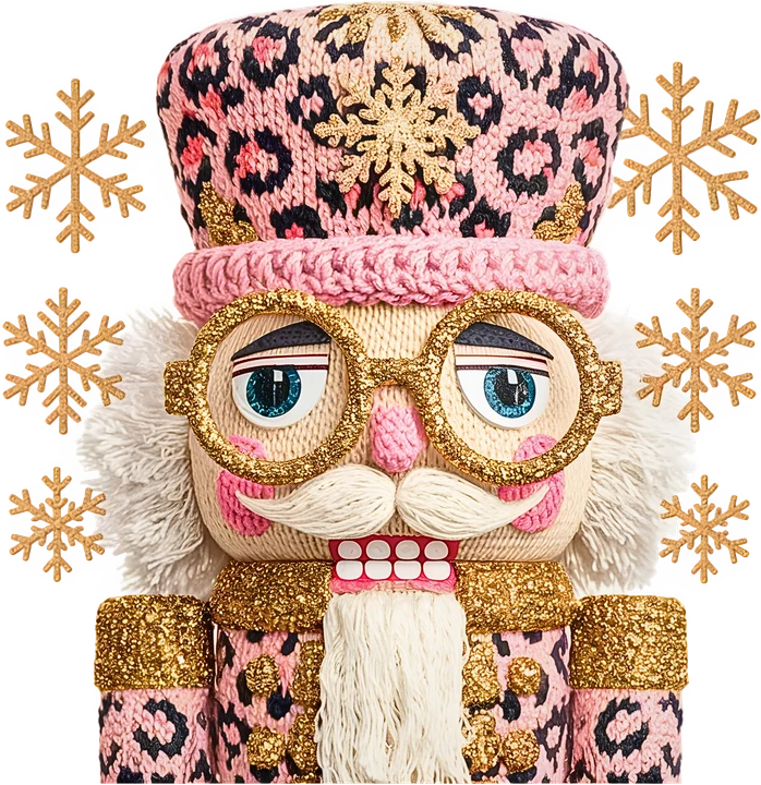 Pink Leopard Nutcracker DTF Transfer