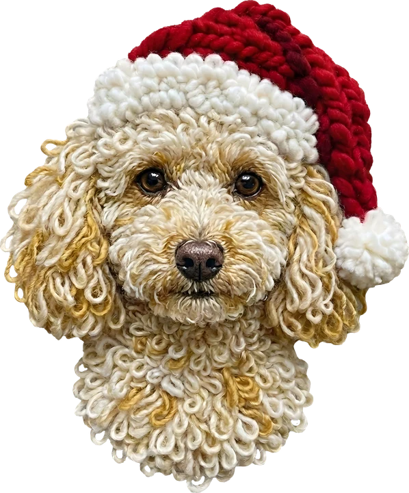 Dog in Santa Hat DTF Transfer
