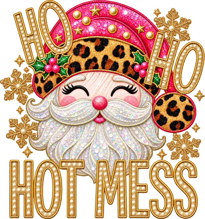 Ho Ho Hot Mess Santa DTF Transfer