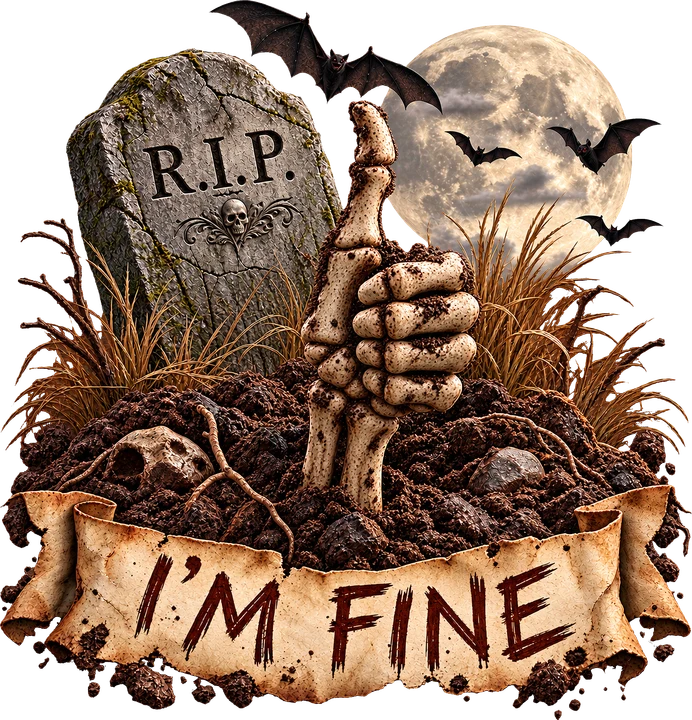 Skeleton Hand Rising from Grave DTF Transfer