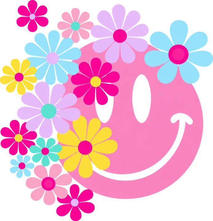 Floral Smile DTF Transfer
