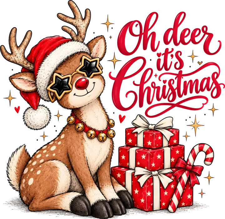 Reindeer with Sunglasses DTF Transfer