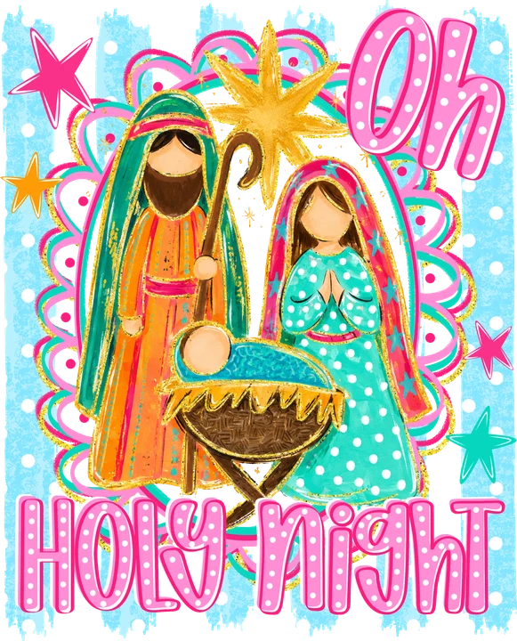 Holy Night Nativity DTF Transfer