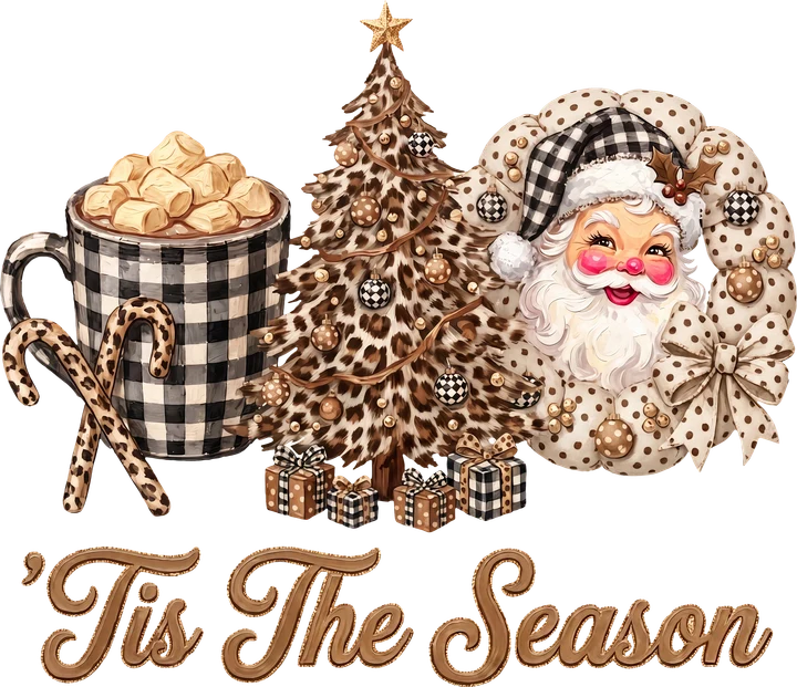 Leopard Print Christmas DTF Transfer