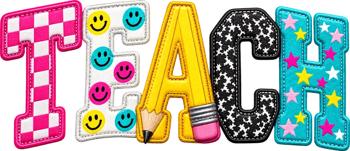 Teach with Bright Motifs DTF Transfer