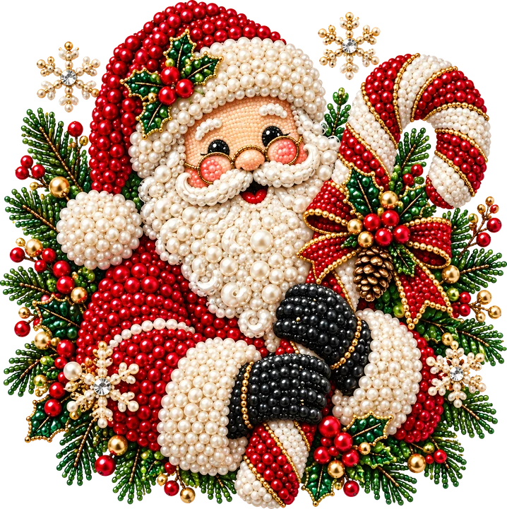 Santa with Candy Cane DTF Transfer