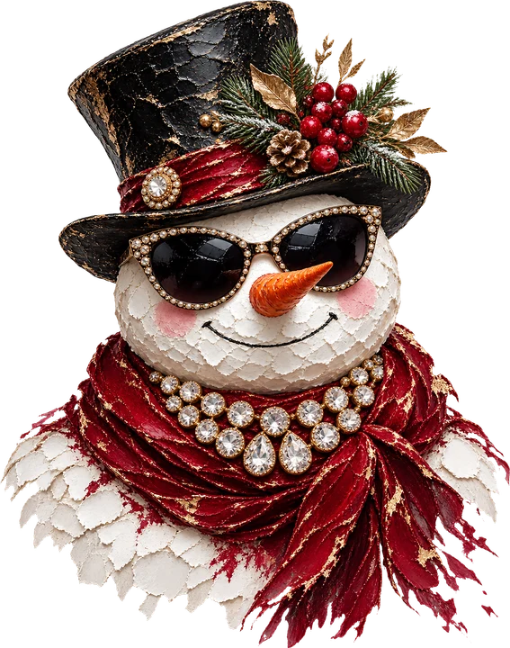 Muñeco de nieve con accesorios de lujo — Transfer DTF