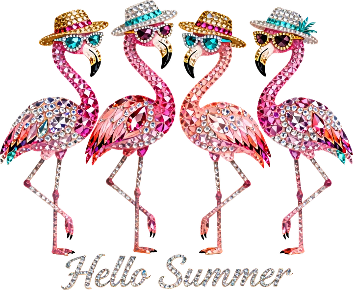Diamond Flamingos DTF Transfer