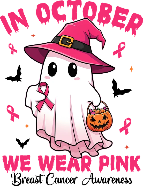 Pink Witch Ghost DTF Transfer