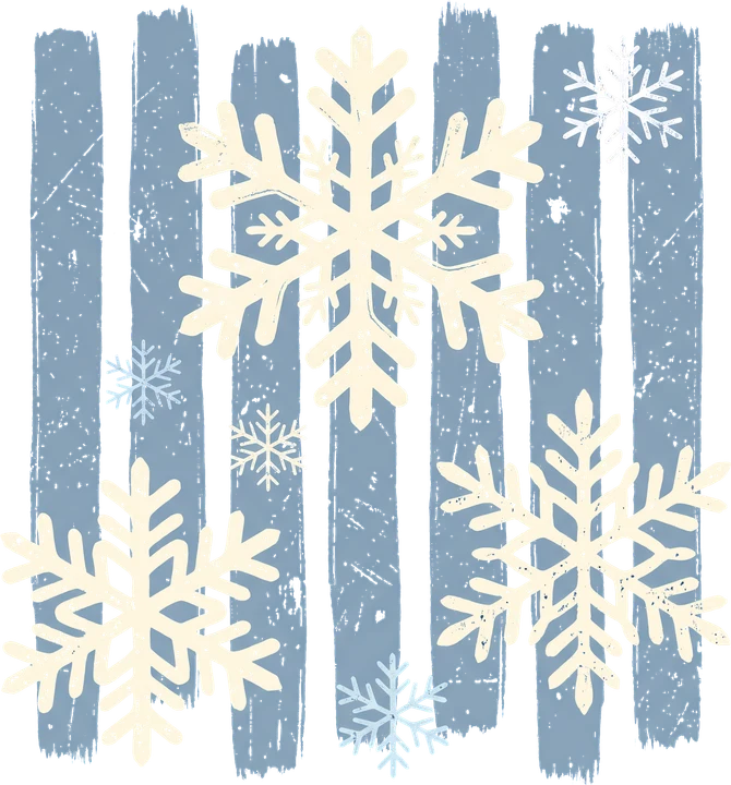 Snowflakes on Striped Winter DTF Transfer