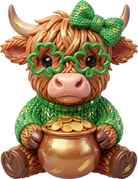 Lucky Cow with Pot of Gold DTF Transfer