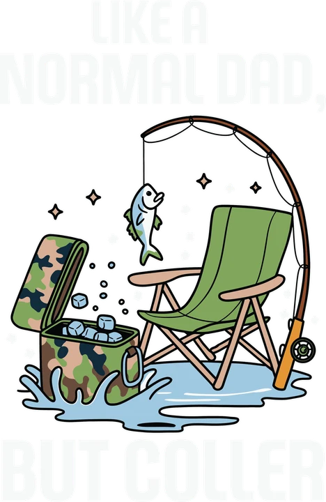 Fishing Chair with Catch DTF Transfer