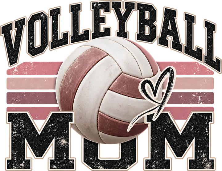 Volleyball Mom Retro Lettering DTF Transfer