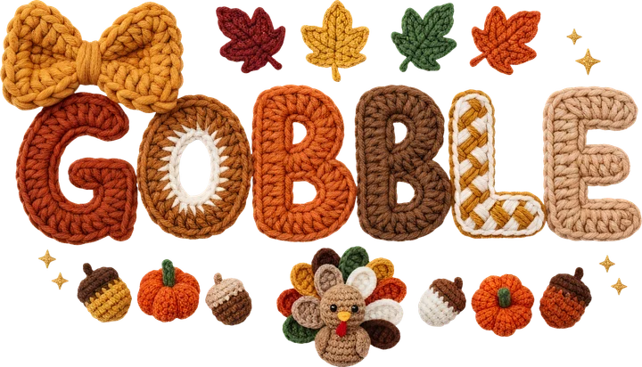 GOBBLE à effet crochet pour Thanksgiving — Transfert DTF
