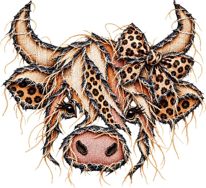 Leopard Cow Head DTF Transfer
