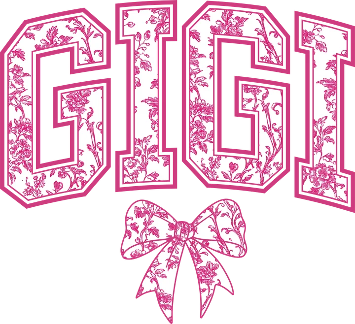 Gigi Floral Lettering DTF Transfer