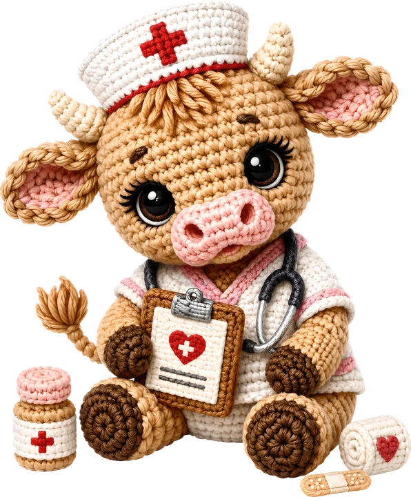 Crochet Nurse Cow DTF Transfer