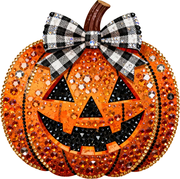 Glitter Pumpkin with Bow DTF Transfer