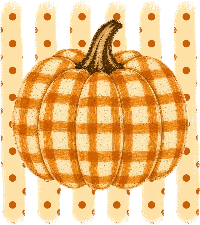 Kalabasa na may disenyo ng "plaid." — DTF Transfer
