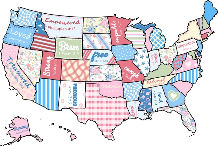 Patriotic Bible Verses Map DTF Transfer