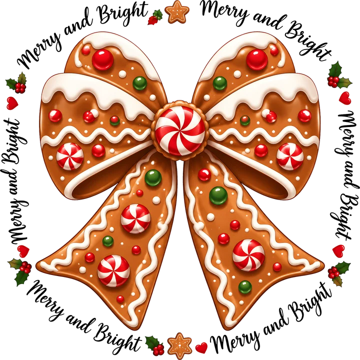Gingerbread Bow DTF Transfer
