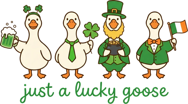 Lucky birds in Irish Attire DTF Transfer