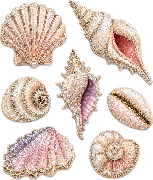Glitter Seashell Collection DTF Transfer