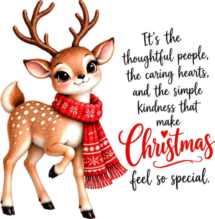Adorable Deer with Scarf DTF Transfer