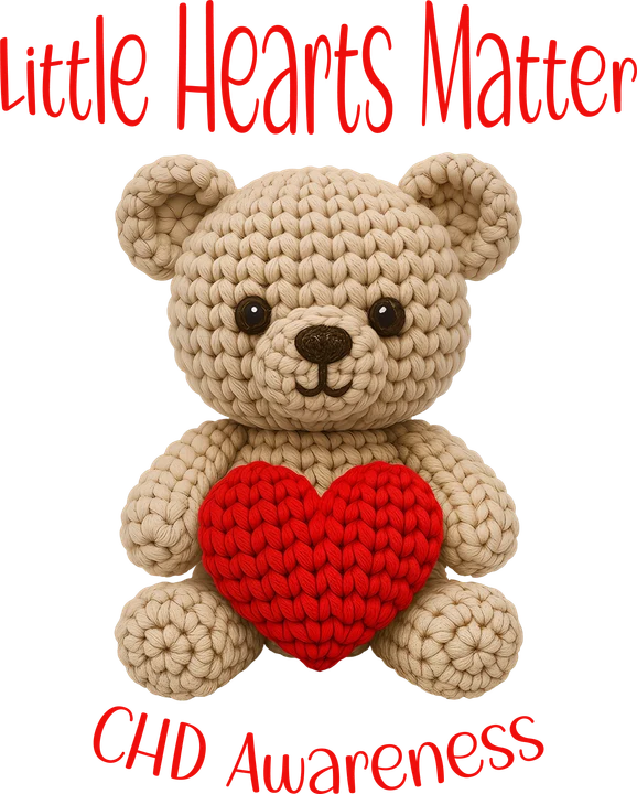 Heart-Holding Teddy CHD Awareness DTF Transfer